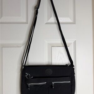 Kipling Black Crossbody Messenger Bag with Adjustable Strap